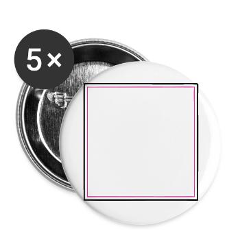 Pinker Quadrat Rahmen Grafik - Buttons groß 56 mm (5er Pack) - Weiß - Vorne