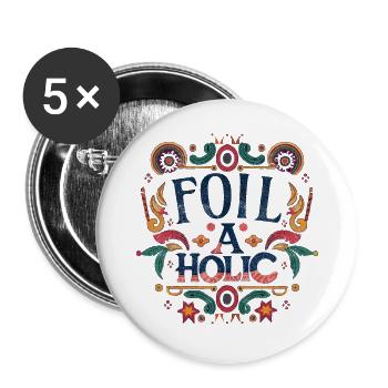 Foil-a-holic - Buttons groß 56 mm (5er Pack) - Weiß - Vorne