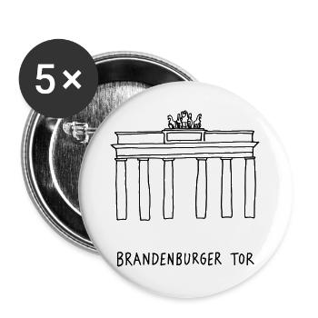 Brandenburger Tor Berlin - Buttons groß 56 mm (5er Pack) - Weiß - Vorne