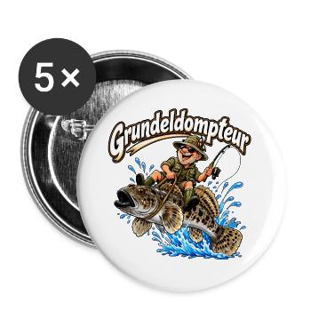 Grundeldompteur - Buttons groß 56 mm (5er Pack) - Weiß - Vorne