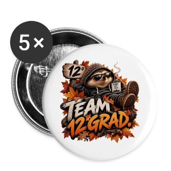 Team 12 Grad - Buttons groß 56 mm (5er Pack) - Weiß - Vorne