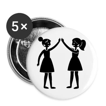 Freundinnen - Buttons groß 56 mm (5er Pack) - Weiß - Vorne
