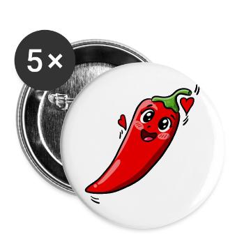 Chili_Pepper - Buttons groß 56 mm (5er Pack) - Weiß - Vorne