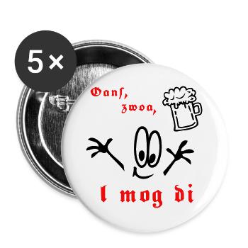 Heimatfest - Buttons groß 56 mm (5er Pack) - Weiß - Vorne