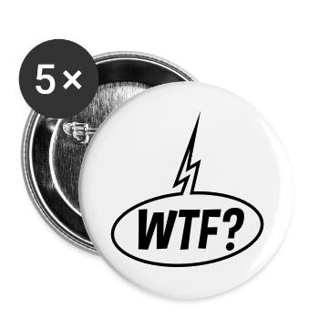 WTF Sprechblase (Fragezeichen / POS 2C) - Buttons groß 56 mm (5er Pack) - Weiß - Vorne