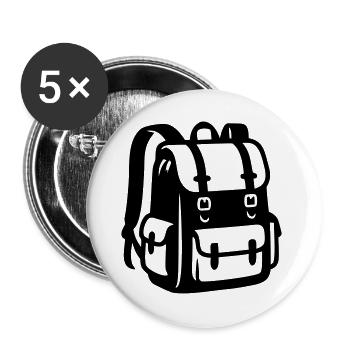 Wanderrucksack Outdoor Icon - Buttons groß 56 mm (5er Pack) - Weiß - Vorne