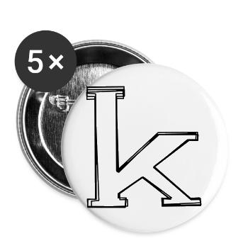 Kleinbuchstabe k handgezeichnet - Buttons groß 56 mm (5er Pack) - Weiß - Vorne
