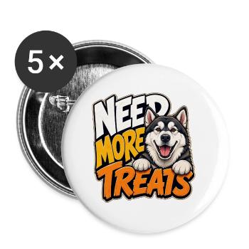 Alaskan Malamute - Buttons groß 56 mm (5er Pack) - Weiß - Vorne