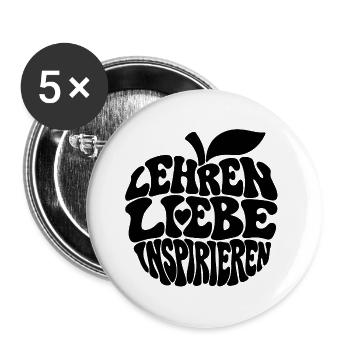 Lehren_Lieben_inspirieren - Buttons groß 56 mm (5er Pack) - Weiß - Vorne