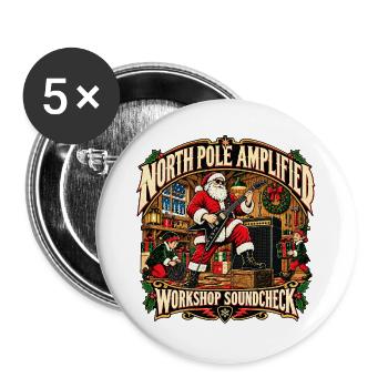 NORDPOL VERSTÄRKT | Soundcheck-Werkstatt - Buttons groß 56 mm (5er Pack) - Weiß - Vorne