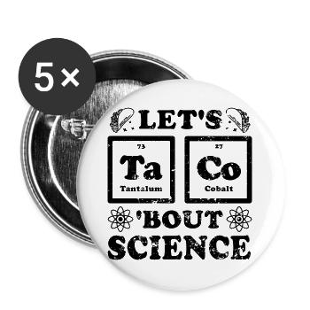  Physik, Biologie, Naturwissenschaften Mathe - Buttons groß 56 mm (5er Pack) - Weiß - Vorne
