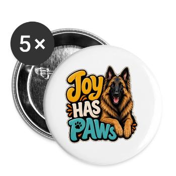 Belgischer Schäferhund - Buttons groß 56 mm (5er Pack) - Weiß - Vorne