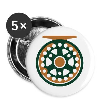 Fliegenrolle Angel Icon - Buttons groß 56 mm (5er Pack) - Weiß - Vorne