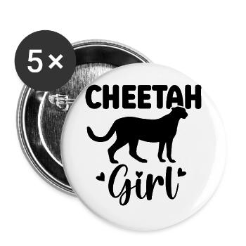 Cheetah Girl - Buttons groß 56 mm (5er Pack) - Weiß - Vorne