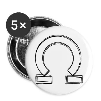 Griechischer Buchstabe Omega handgezeichnet - Buttons groß 56 mm (5er Pack) - Weiß - Vorne