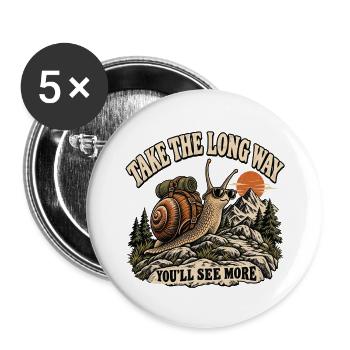 Langsamer Weg Mehr Zu Sehen - Buttons groß 56 mm (5er Pack) - Weiß - Vorne