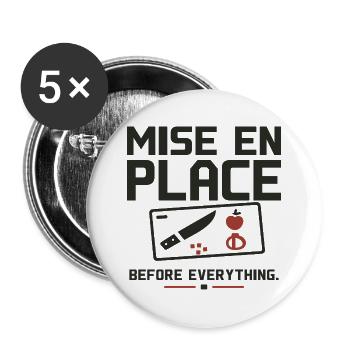Zuerst Implementierung - Buttons groß 56 mm (5er Pack) - Weiß - Vorne