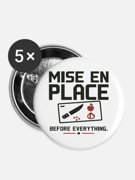 Zuerst Implementierung - Buttons groß 56 mm (5er Pack) - Weiß