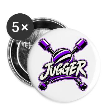 Jugger ein Sport für die Besten - Buttons groß 56 mm (5er Pack) - Weiß - Vorne