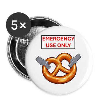 Notfall-Pretzel-Exklusivnutzung - Buttons groß 56 mm (5er Pack) - Weiß - Vorne