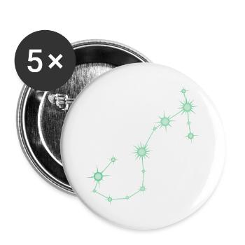Skorpionstern, Sternbild, Tierkreiszeichen Grün - Buttons groß 56 mm (5er Pack) - Weiß - Vorne