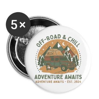 Offroad & Chill Abenteuer SUV - Buttons groß 56 mm (5er Pack) - Weiß - Vorne