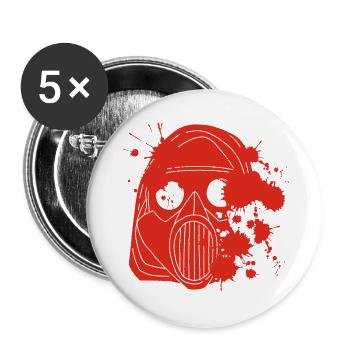 Verunreinigung (rot) - Buttons groß 56 mm (5er Pack) - Weiß - Vorne
