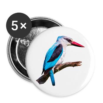 Woodland_Kingfisher - Buttons groß 56 mm (5er Pack) - Weiß - Vorne