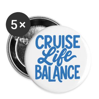 Cruise Life Balance - Buttons groß 56 mm (5er Pack) - Weiß - Vorne