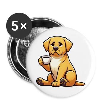 Labrador Labradorbesitzer Labradorliebhaber Labbi - Buttons groß 56 mm (5er Pack) - Weiß - Vorne