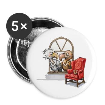 Vogelduett am Fenster - Buttons groß 56 mm (5er Pack) - Weiß - Vorne