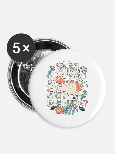 Gedankenkarussell - Buttons groß 56 mm (5er Pack) - Weiß