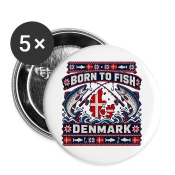 Ugly Christmas – Dänemark - Buttons groß 56 mm (5er Pack) - Weiß - Vorne