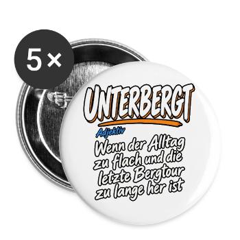 Unterberg Bergabenteuer Sehnsucht Alpen Wandern - Buttons groß 56 mm (5er Pack) - Weiß - Vorne