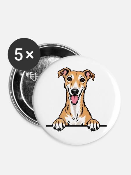 Greyhound - Buttons groß 56 mm (5er Pack) - Weiß
