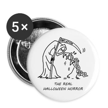 Inflation – Der wahre Halloween-Horror - Buttons groß 56 mm (5er Pack) - Weiß - Vorne