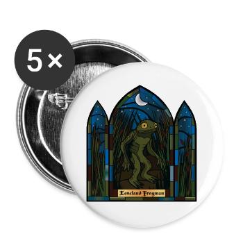 Mondbeschienener Froschmann im Buntglas - Buttons groß 56 mm (5er Pack) - Weiß - Vorne