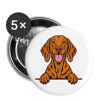 Viszla - Buttons groß 56 mm (5er Pack) - Weiß - Vorne