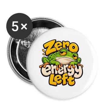 Frosch - Buttons groß 56 mm (5er Pack) - Weiß - Vorne