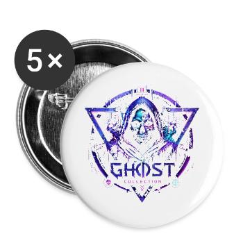 Geister-Neon-Triade – Horror – Halloween - Buttons groß 56 mm (5er Pack) - Weiß - Vorne