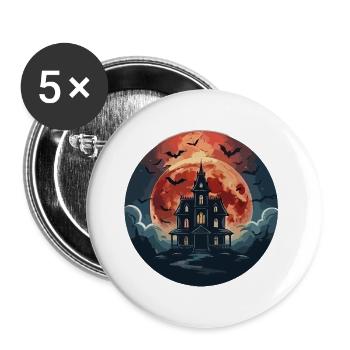 Der Nachthof und der Blutmond - Buttons groß 56 mm (5er Pack) - Weiß - Vorne