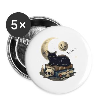 Cat Noir und die verzauberten Bücher - Buttons groß 56 mm (5er Pack) - Weiß - Vorne