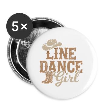 Line Dance Girl Country Linedance Mädchen Western - Buttons groß 56 mm (5er Pack) - Weiß - Vorne