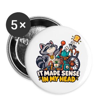 Das ergab in meinem Kopf Sinn - Buttons groß 56 mm (5er Pack) - Weiß - Vorne