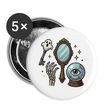Das Auge, der Spiegel und die Geister - Buttons groß 56 mm (5er Pack) - Weiß - Vorne