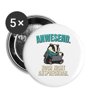 Büro-Dachs nicht ansprechbar - Buttons groß 56 mm (5er Pack) - Weiß - Vorne