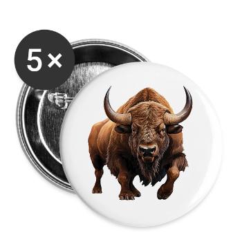 Auerochse - Buttons groß 56 mm (5er Pack) - Weiß - Vorne