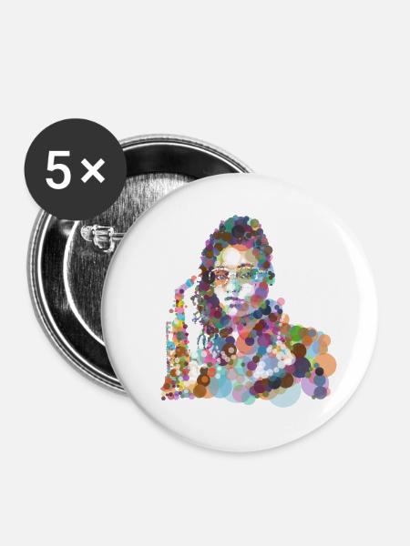 Lakecia - Buttons groß 56 mm (5er Pack) - Weiß