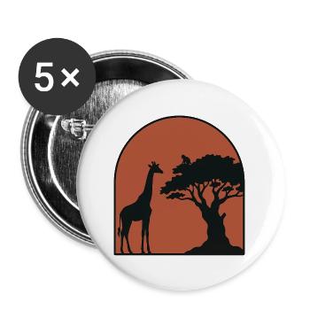 Afrika Giraffe - Buttons groß 56 mm (5er Pack) - Weiß - Vorne