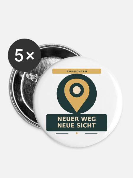 Neuer Weg - Buttons groß 56 mm (5er Pack) - Weiß